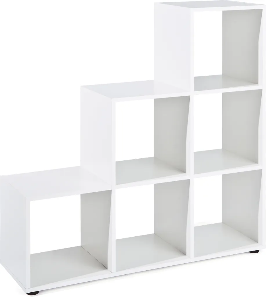 Étagère Blanche Multi-Rangement pour Diviser une Pièce avec 6 Niches 1m