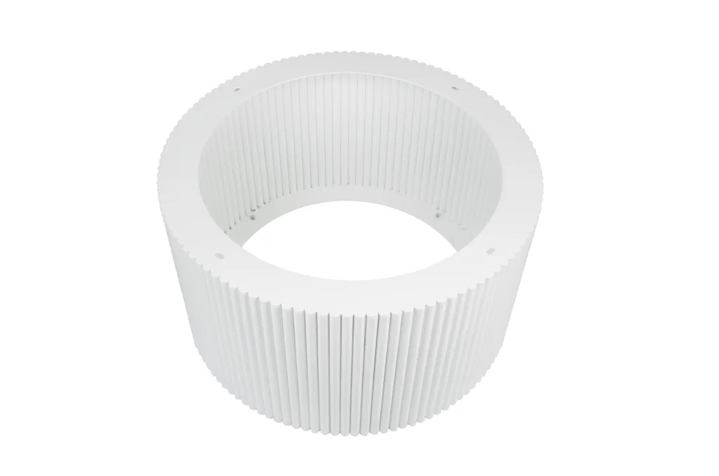 Piètement de table strié blanc Big en métal robuste de diamètre 60 cm - 6