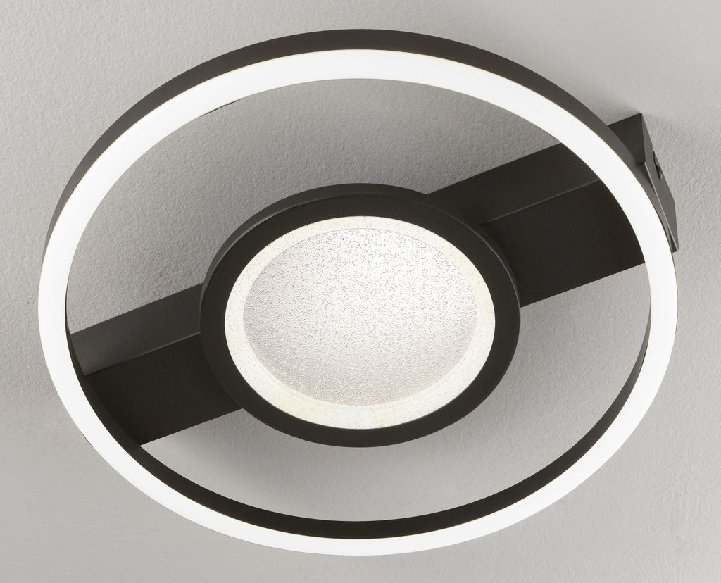 casa NOVA Deckenleuchte FAY DH 37x5 cm schwarz Deckenlampe