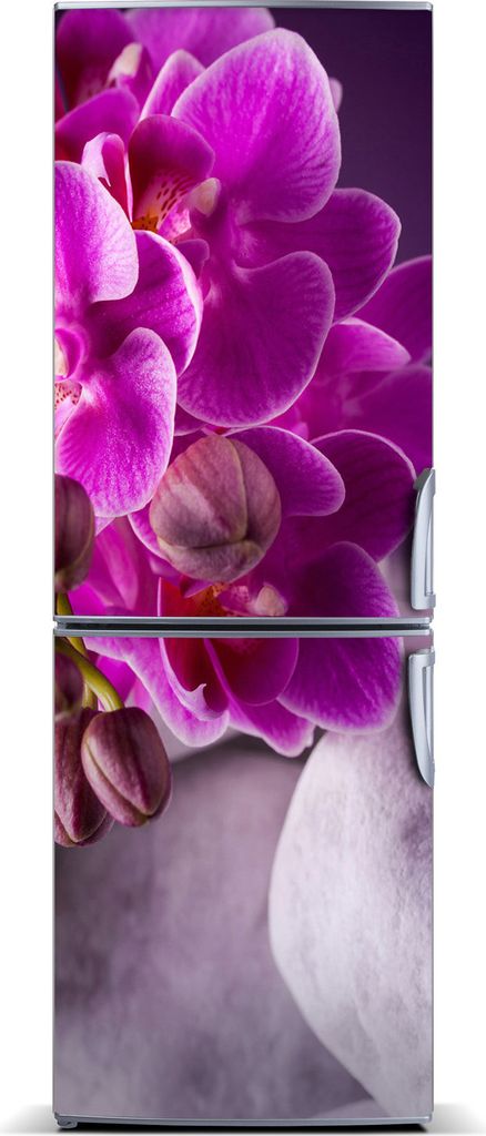 Tulup Kühlschrankdekoration - Magnetmatte - 70 cm x 190 cm - Magnet auf dem Kühlschrank - Rosa Orchidee