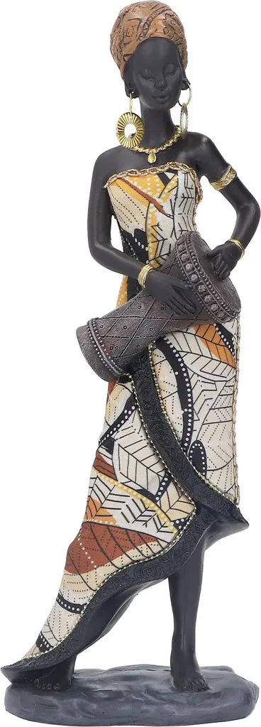 Figurine musicien africain en résine, objet de décoration ethnique chic