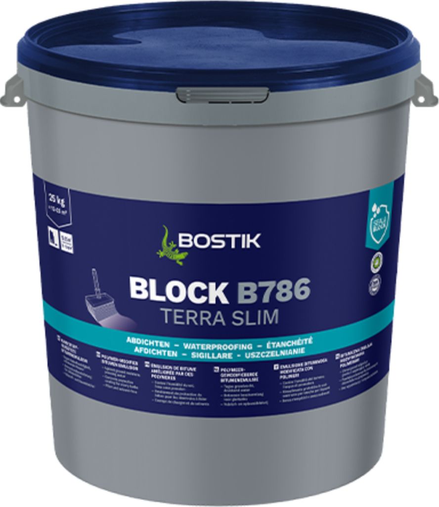 BLOCK B786 TERRA SLIM Abdichtung bitumen dichtmasse water stop Keller Wand 25 KG (K100)