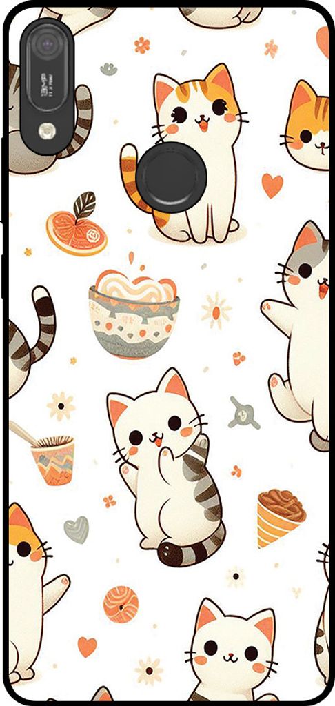 Smartphonica Telefon Fall geeignet für Huawei Y6 (2019) mit Katze drucken - TPU zurück Abdeckung Fall Katze Design