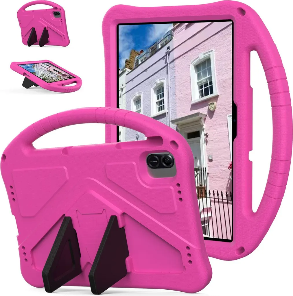 Custodia per bambini per Honor Pad X8a, custodia antiurto leggera in EVA con supporto pieghevole e maniglia Rosa