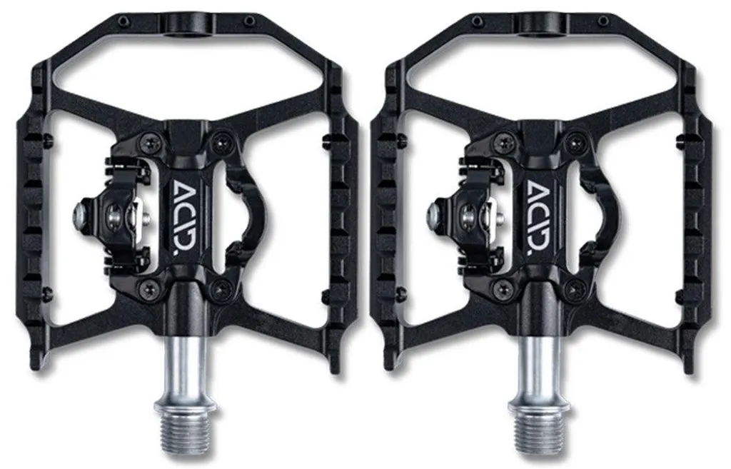 Pédales Acid Combo A4-ib Hybrides en Aluminium Noir avec Tension Réglable
