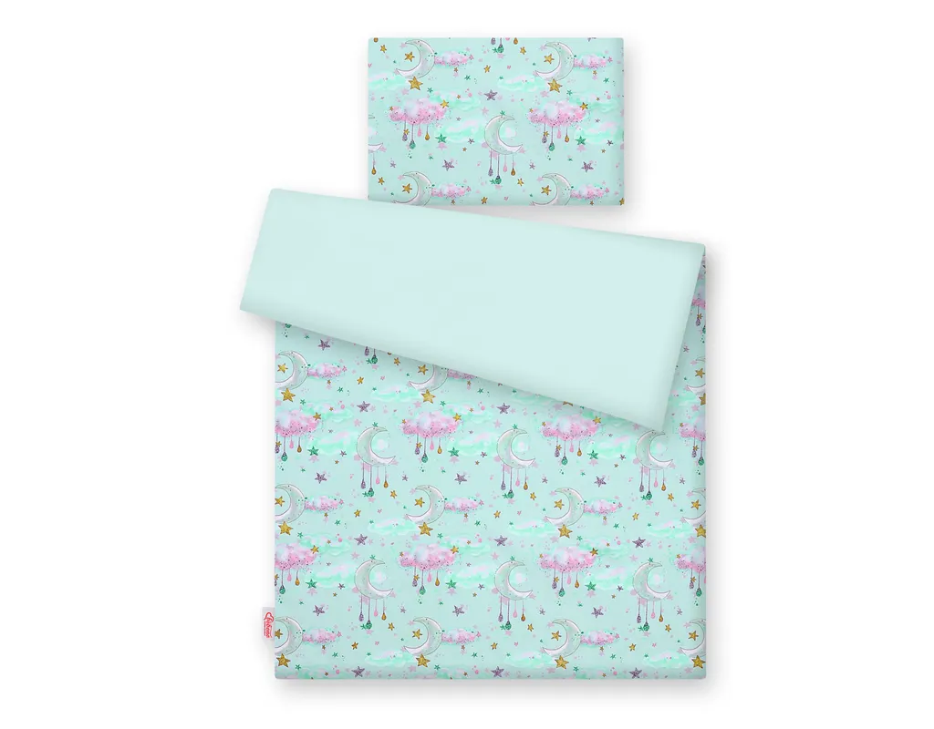 Parure lit coton Mint Moons - Linge de lit enfant doux et respirant - 2