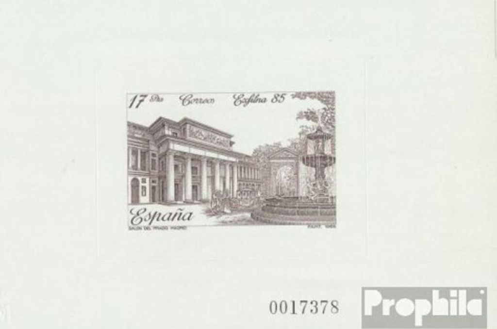 Briefmarken Spanien 1985 Mi 2698B (kompl.Ausg.) Braundruckblock zur Ausstellung postfrisch EXFILNA
