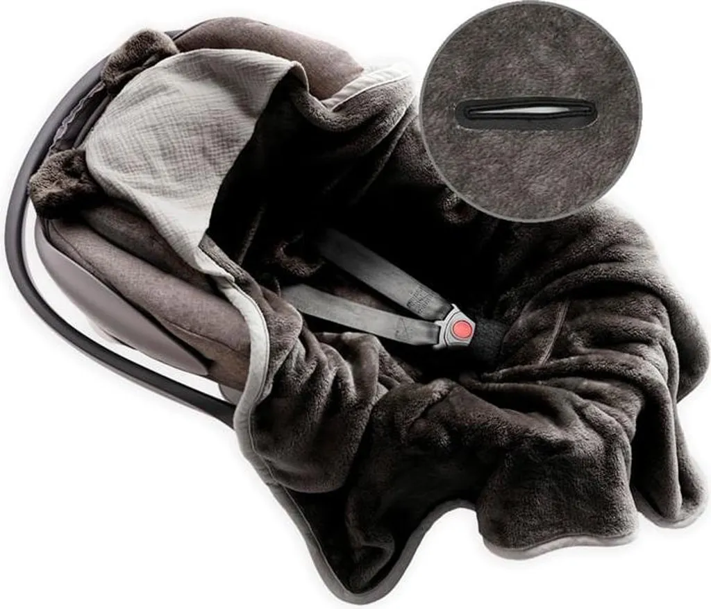 Cape de bain bébé KOALA MUSLIN 95x95cm Noir en gaze de coton douce