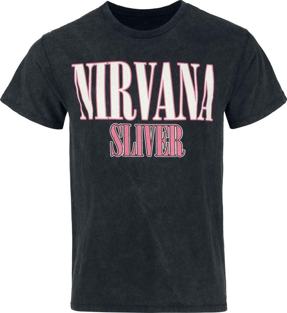 Nirvana T-Shirt Herren Sliver schwarz Band-Merch, Bands 100% Baumwolle S