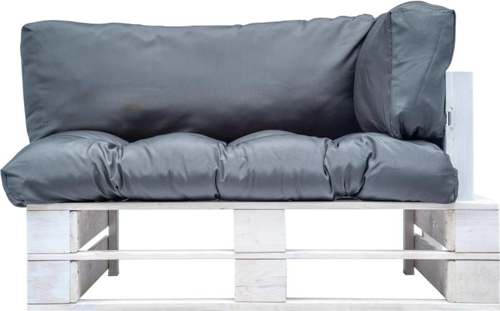 vidaXL Garten-Palettensofa mit Grauen Kissen Kiefernholz