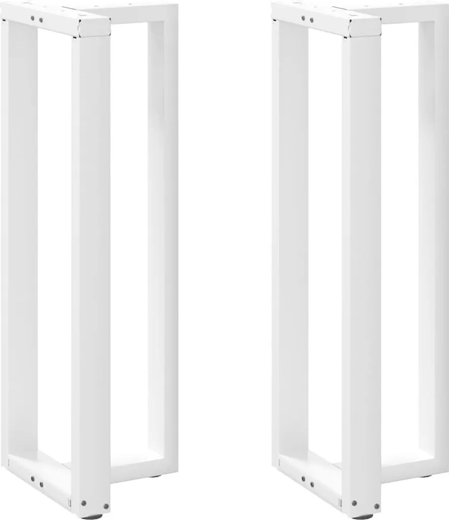 Gambe Tavolo Bar Professionali 110cm Acciaio Bianco 2 Pezzi