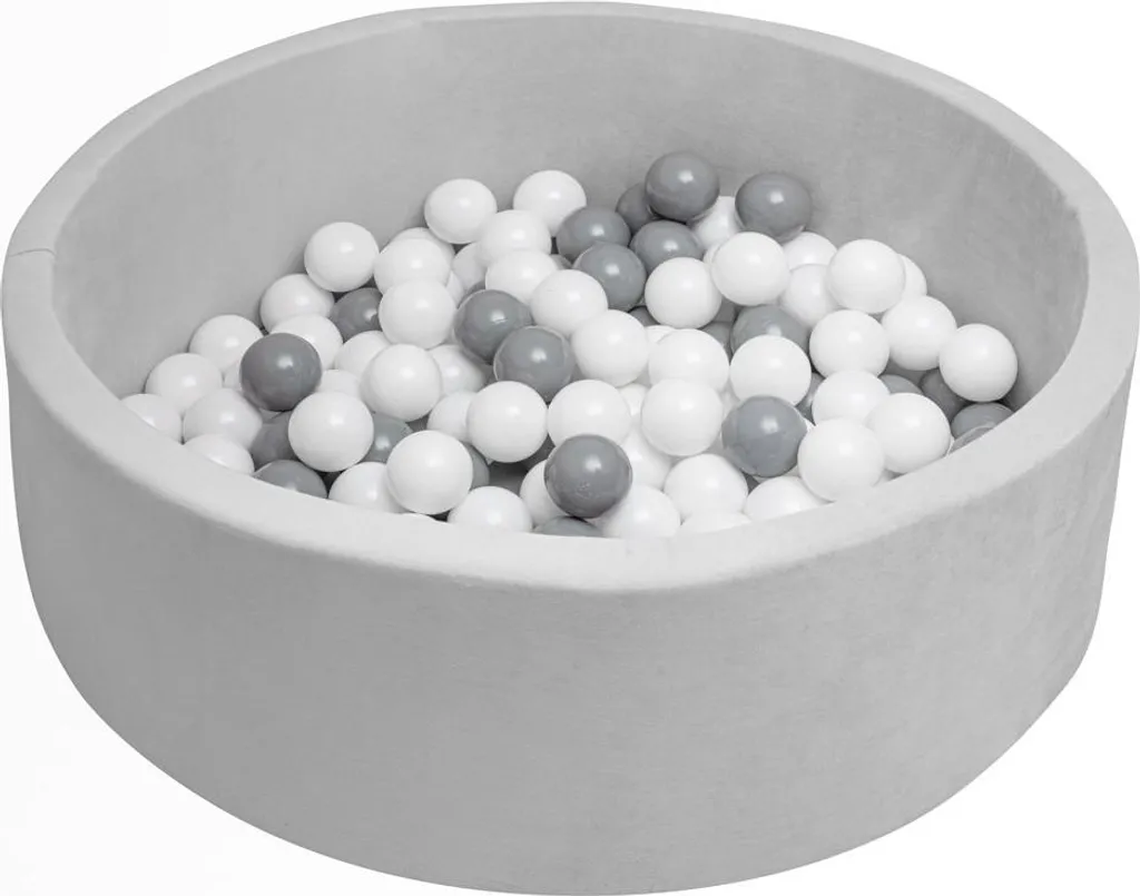 Piscine sèche New Baby gris avec balles colorées - Mousse haute densité