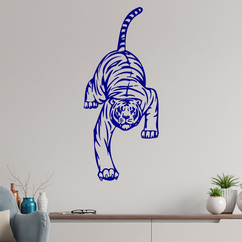 Tiger Wandtattoo in 6 Größen - Wandaufkleber Wall Sticker - Dekoration, Küche, Wohnzimmer, Schlafzimmer, Badezimmer