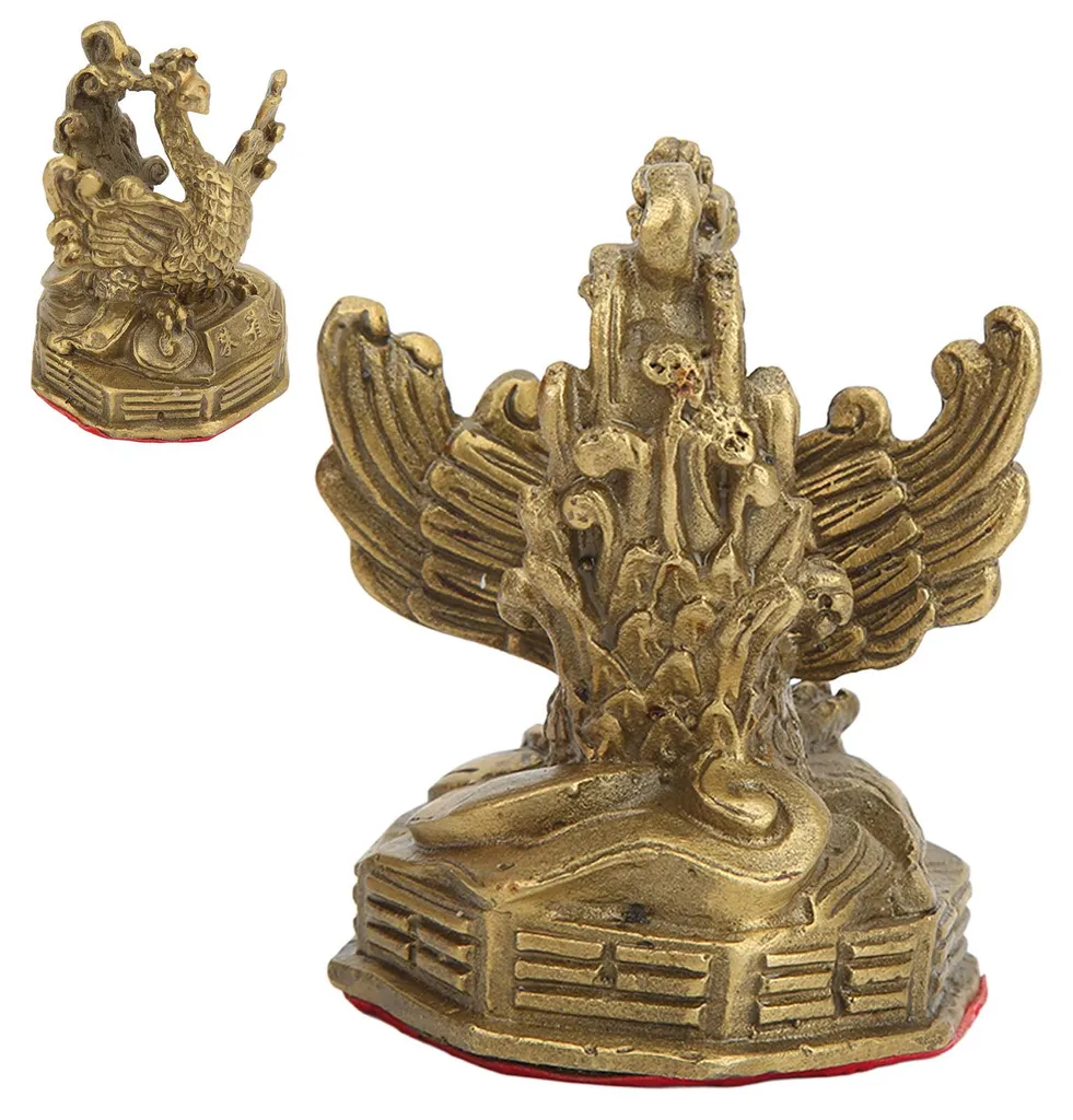Statue de phénix en laiton haute dureté, figurine déco de collection 25cm - 7