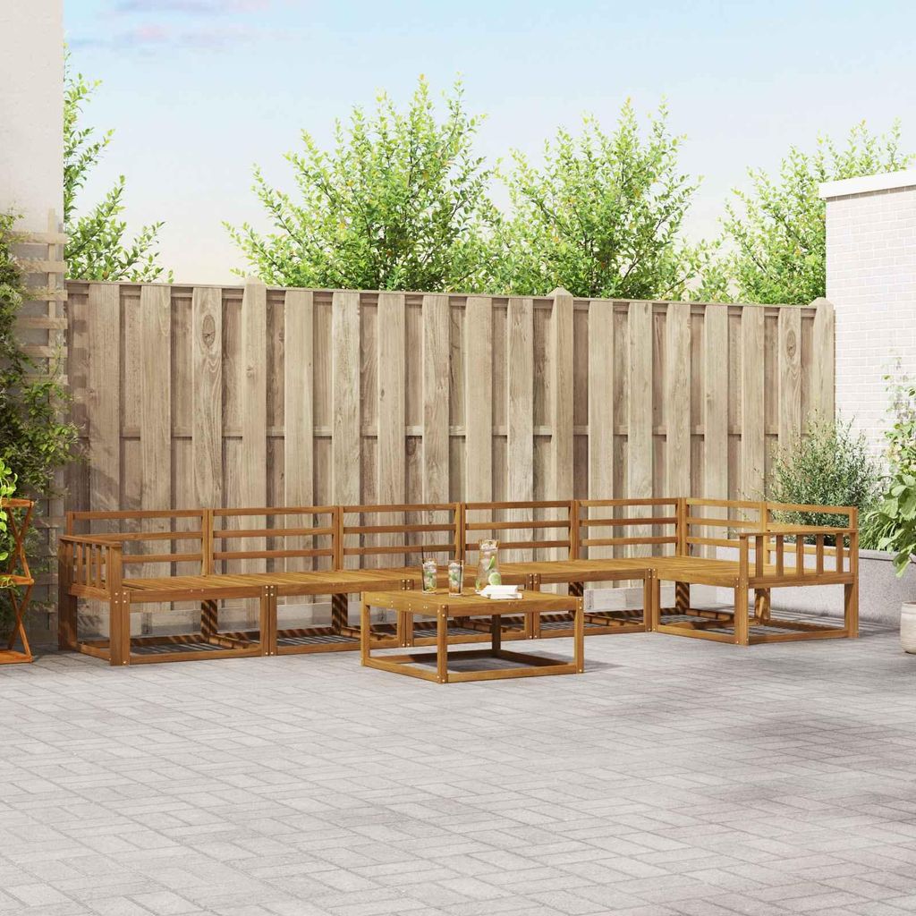 Outdoor-Sofagarnitur (7 pcs)- CLORIS - Natur Massivholz Akazie - Gartensofas C138