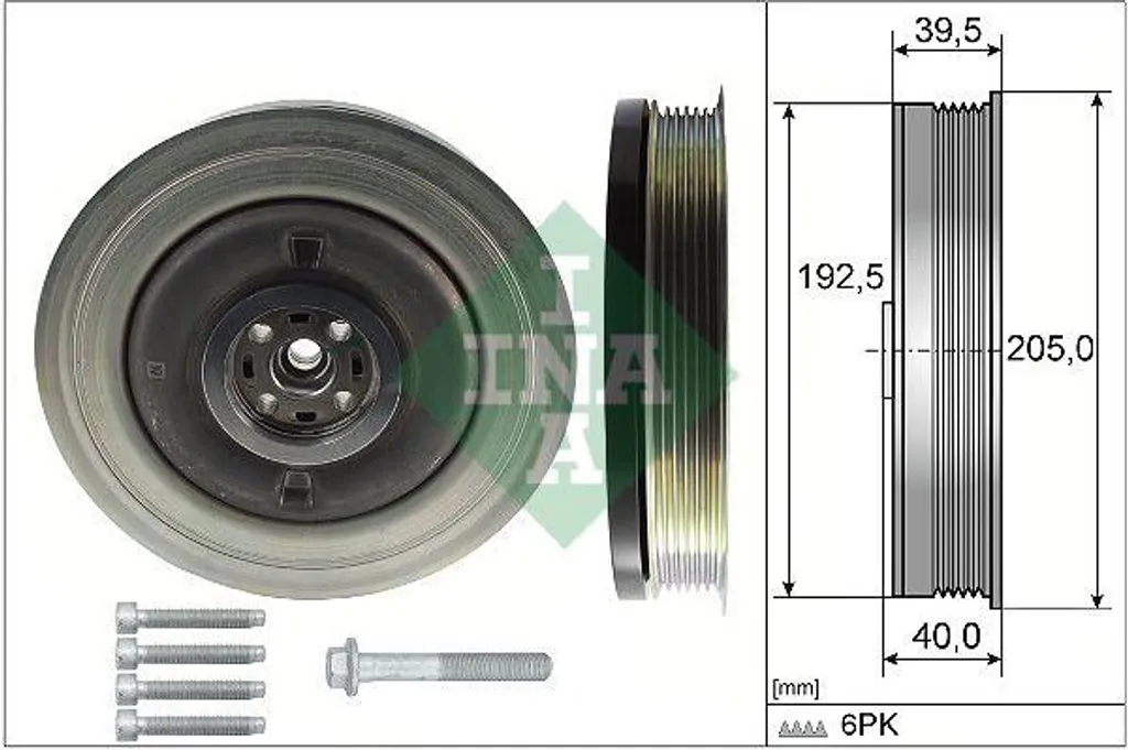 Poulie vilebrequin renforcée INA 544050320 pour Volvo S90 V90 XC90