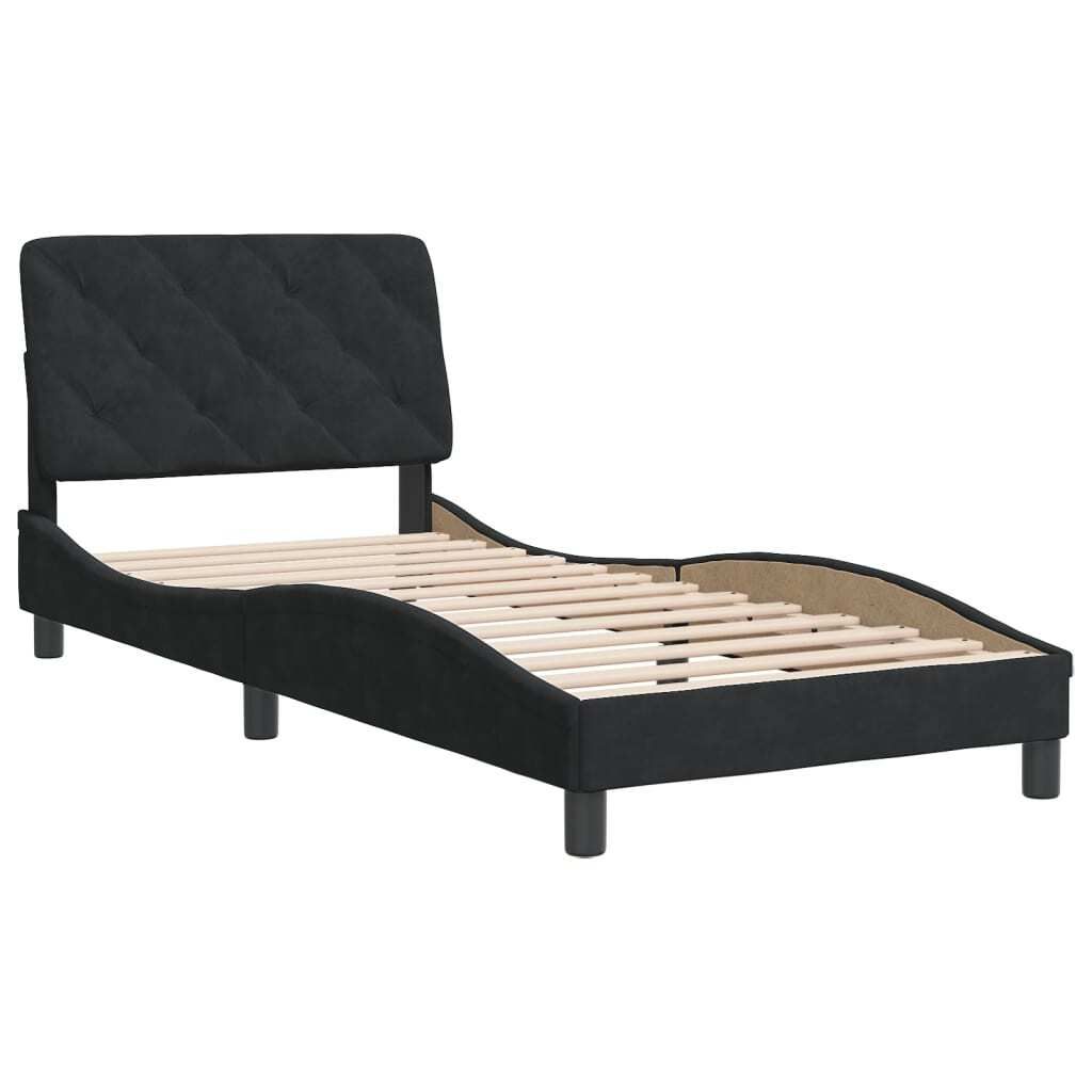 Bettgestell ohne Matratze Schwarz 90x190 cm Samt
