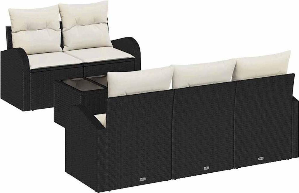 Gartensofa-set Schwarz 55 x 55 x 37 cm Poly-Rattan