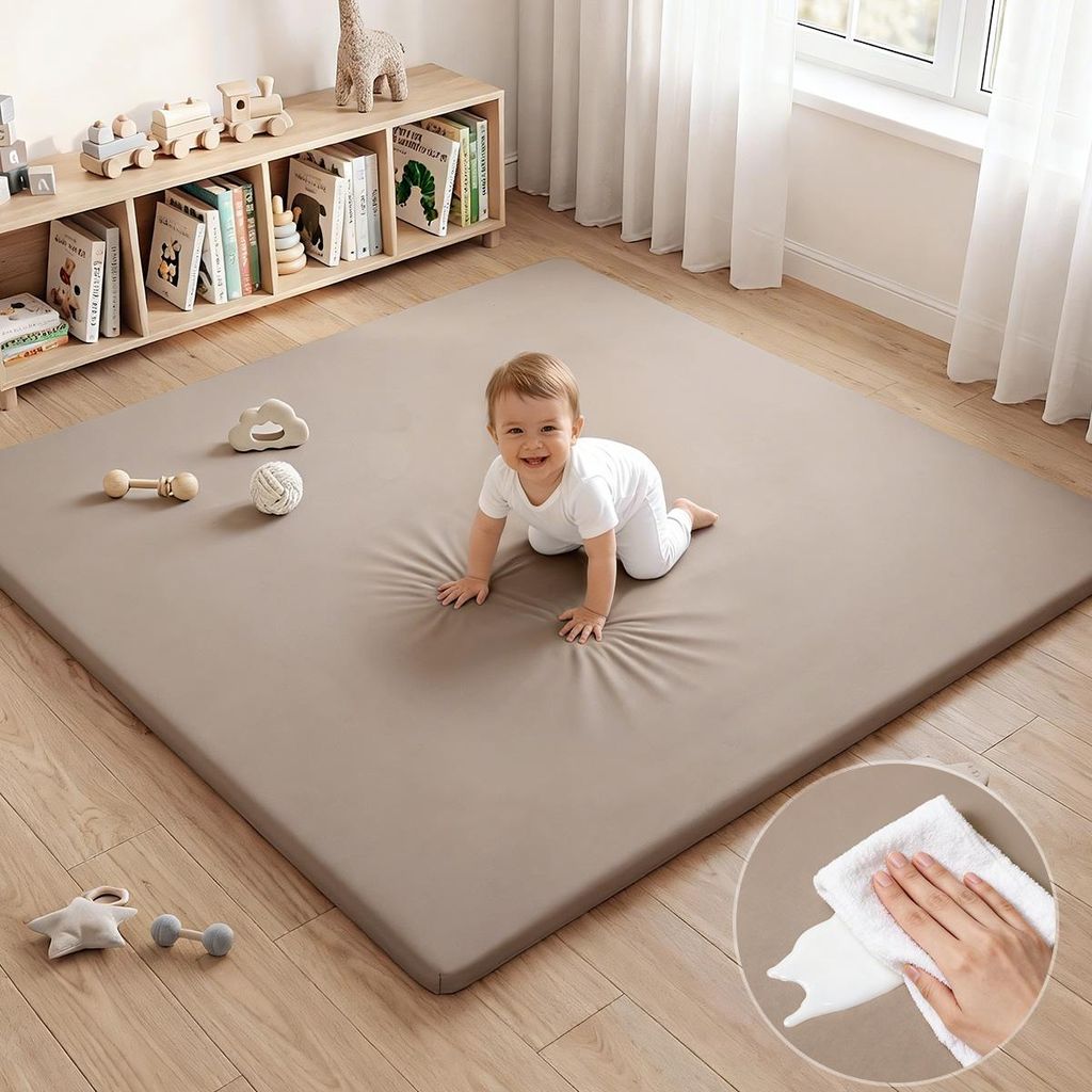 Comomy Baby Spielmatte 127x127cm Einfarbig Leder Produktbild 