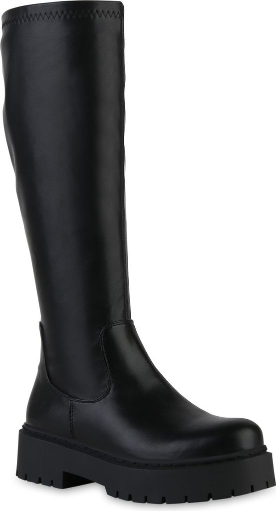 VAN HILL Damen Leicht Gefütterte Plateaustiefel Stiefel Produktbild 