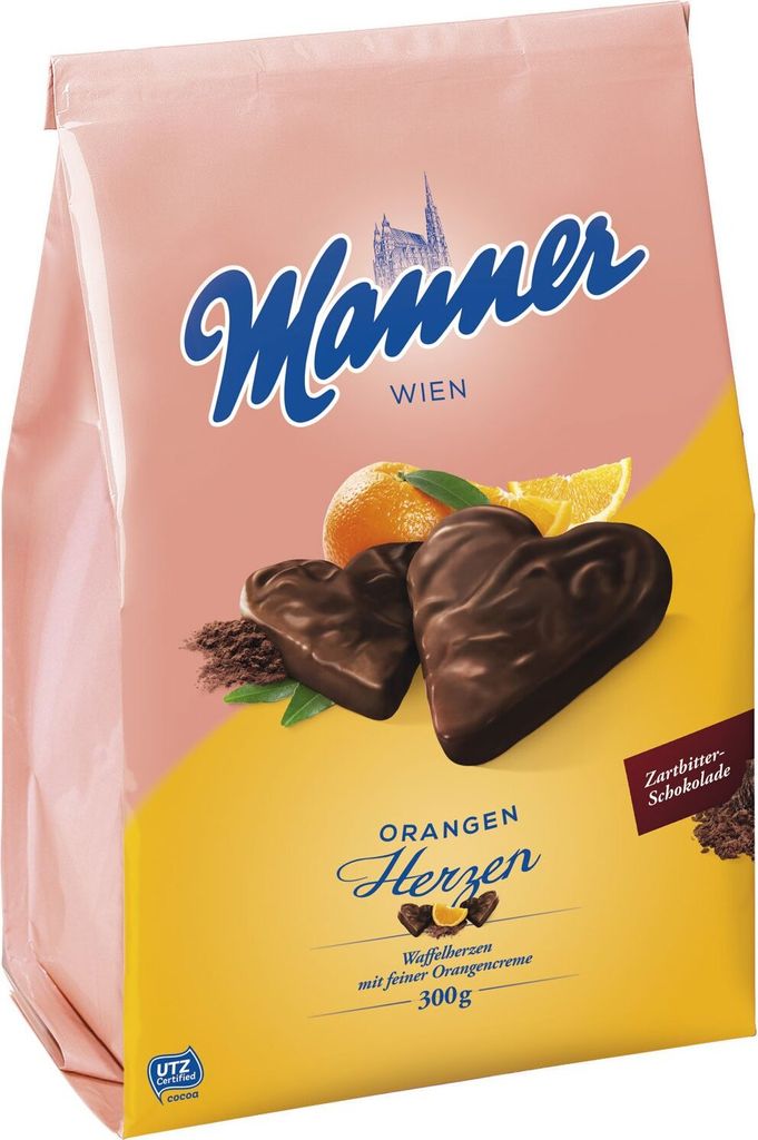 Serca pomarańczowe Manner 300g Zdjęcie produktu 