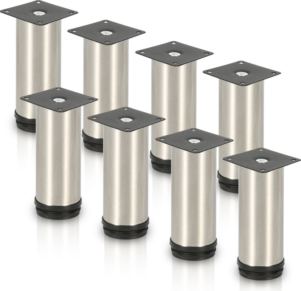 TolleTour 8er Set Möbelfüße Tischbein Set Sofafüße Möbelbeine Bettstützen Sofafüße Schrankfuß Möbelbeine Edelstahl 200mm