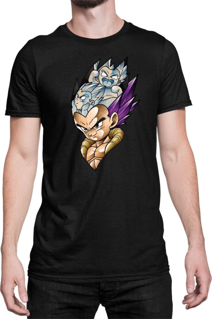Herren T-Shirt Dragon Anime Manga Ball Z Vegeta 01, Man M / Schwarz