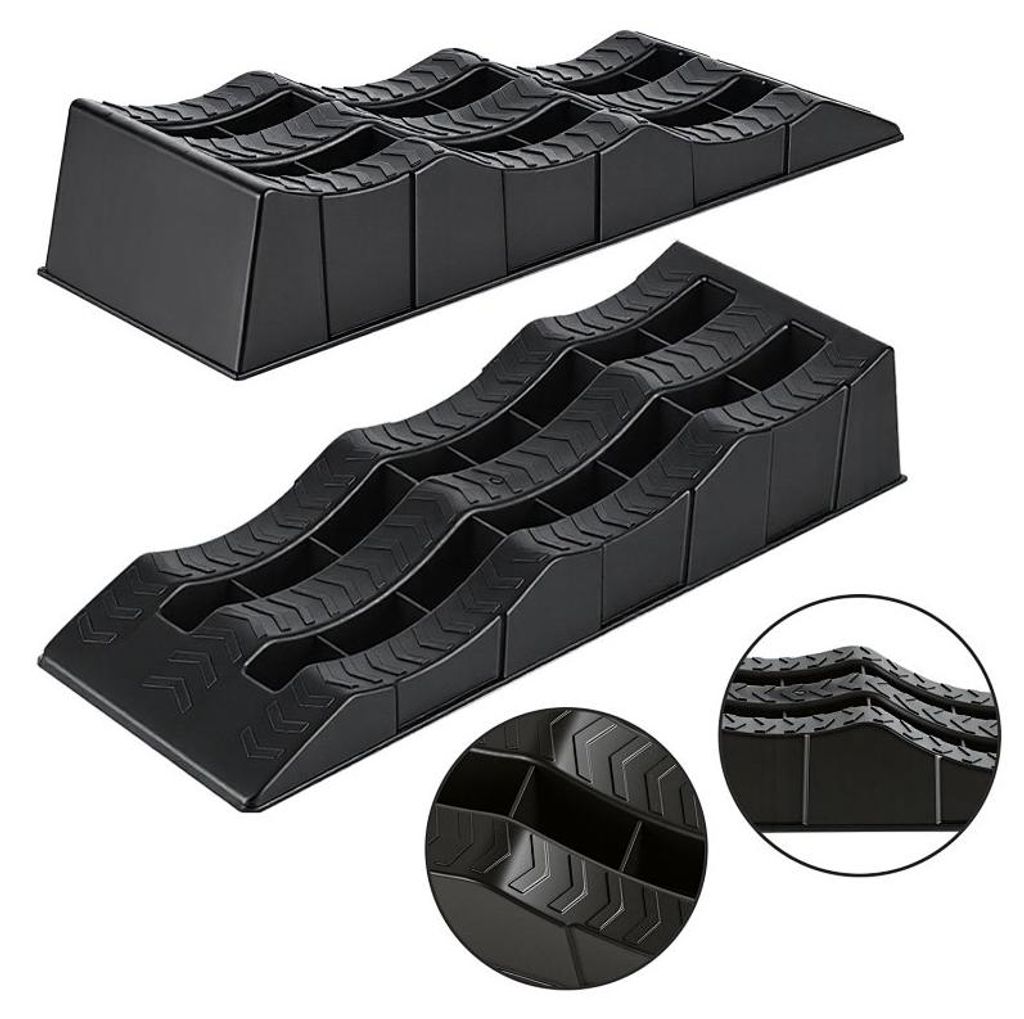 Vigevee, 2 cales de nivellement pour camping-car, noires. Image du produit 