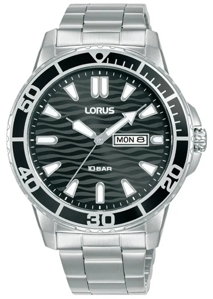 Lorus RH355AX9 Montre de Ville Étanche en Acier Inoxydable Argenté et Cuir
