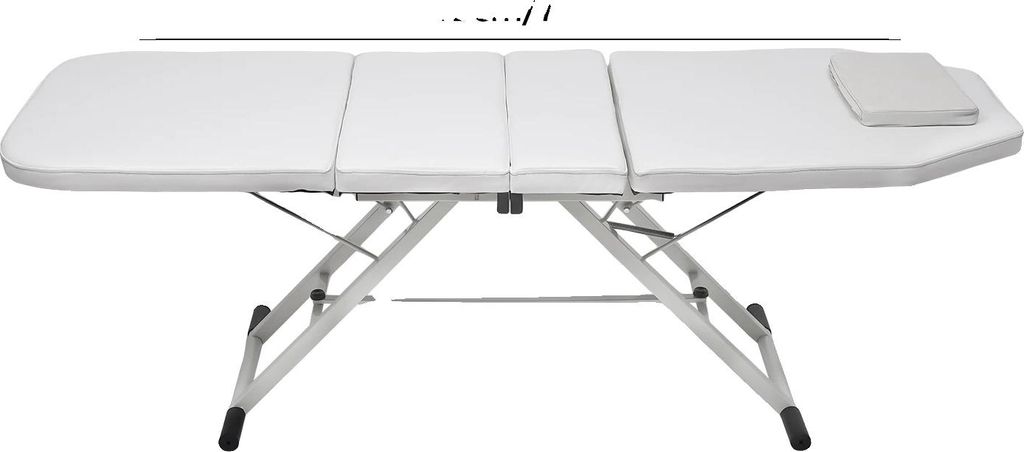 Massagetisch, verstellbare Rückenlehne, tragbares Design, WEISS