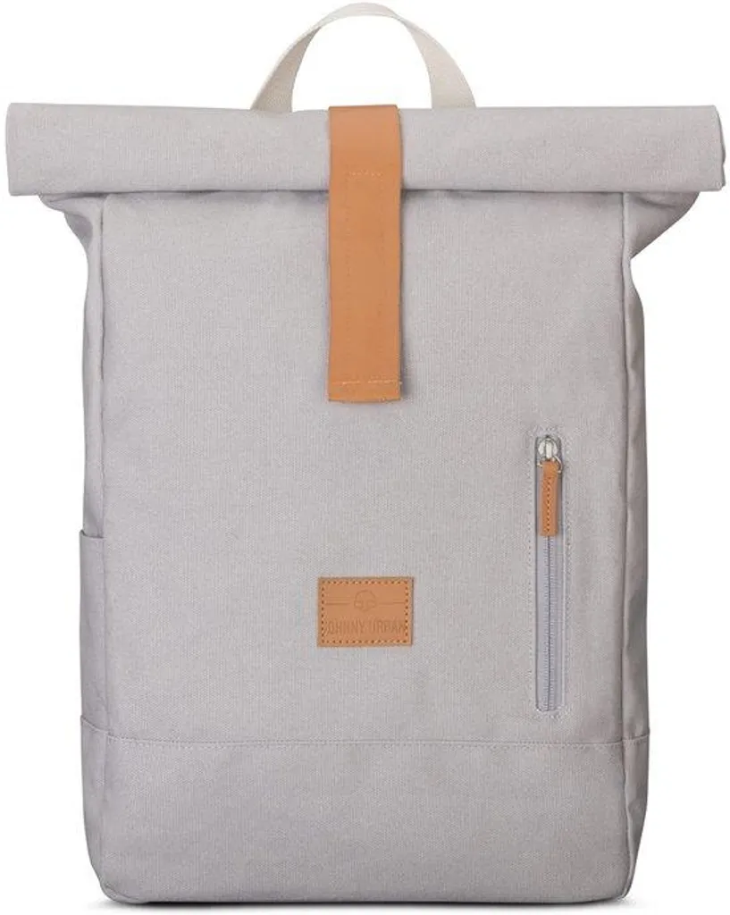 Sac à dos roll-top gris pour ordinateur et études - Toile de coton