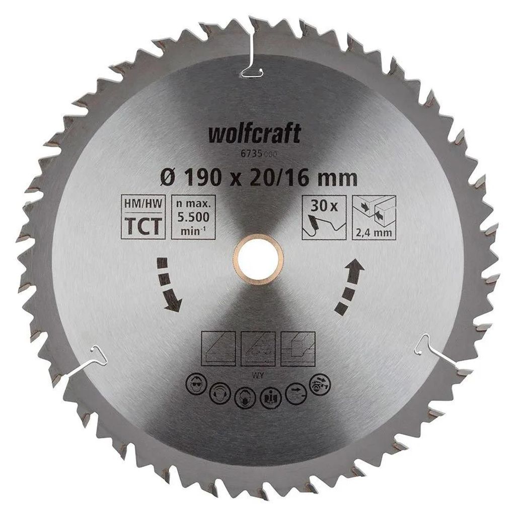 Wolfcraft 6735000 Kreissägeblatt Für Holz 190 Mm Silber  Produktbild 
