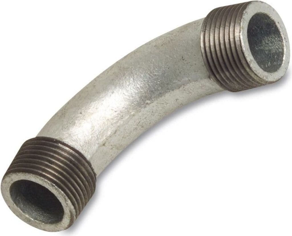 Gewindefitting Temperguss Bogen 90° 3/4" AG x 3/4" AG