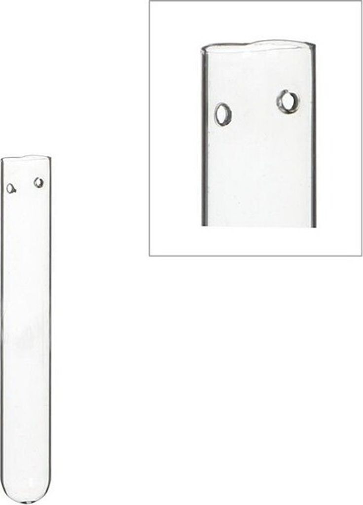 Reagenzgläser mit Loch, Packung mit 12 Stück, in 3 Größen erhältlich | Glasröhrchen, Größe:h.10cm Ø1.5 cm