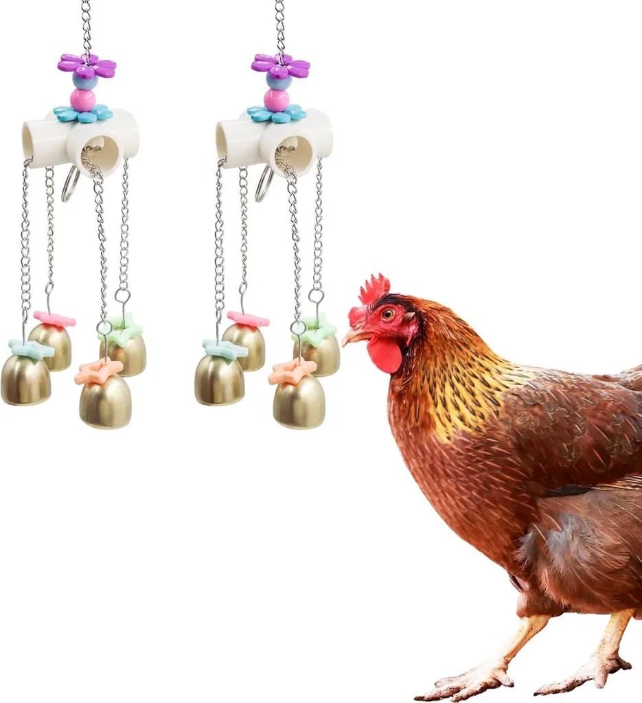 Jouet pour Poules Anti-Ennui avec Clochette : Finit le Picage Entre Elles