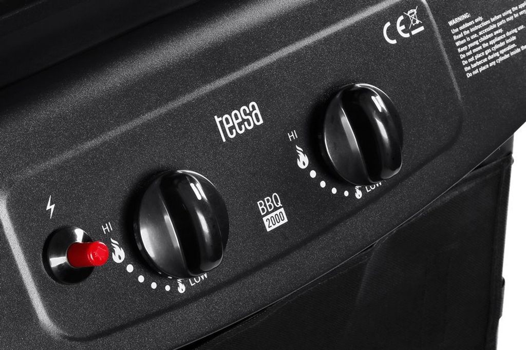 Teesa BBQ 2000 - Grill gazowy z 2 palnikami, TSA0080, Zdjęcie produktu 6