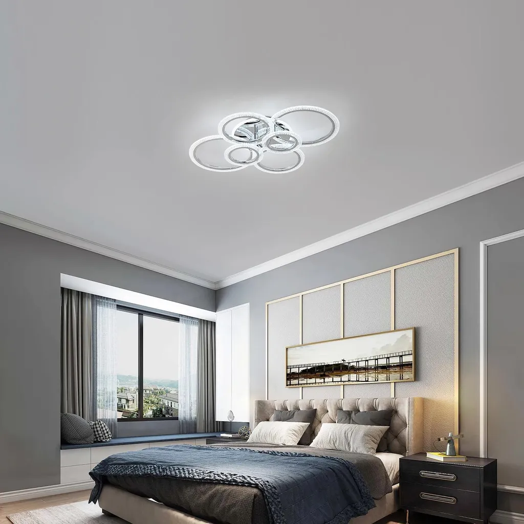 Luminaire Plafonnier LED de Surface Argent - Éclairage 92W Rond 220V
