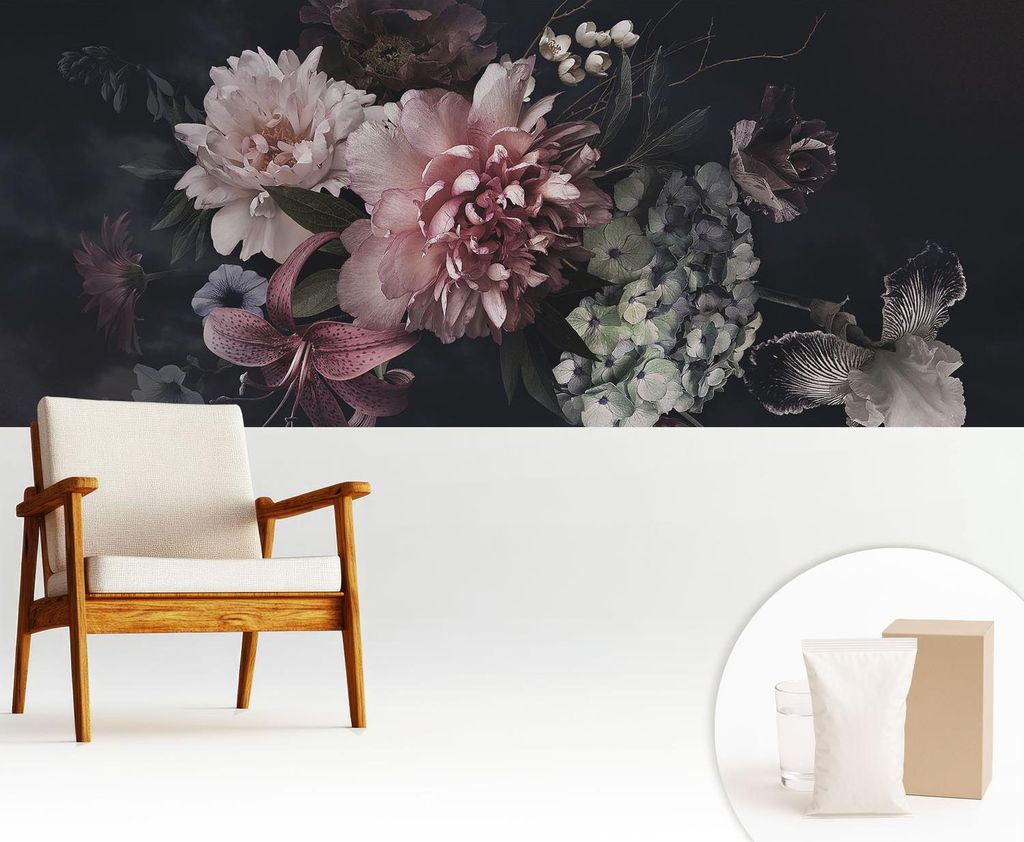 Fototapete - 250x104 cm - Tapete - Wandtapete - Wandbilder - Dekofolie - Tapete Folie - Wand - Dekoration - Wohnzimmer - Blumenarrangement