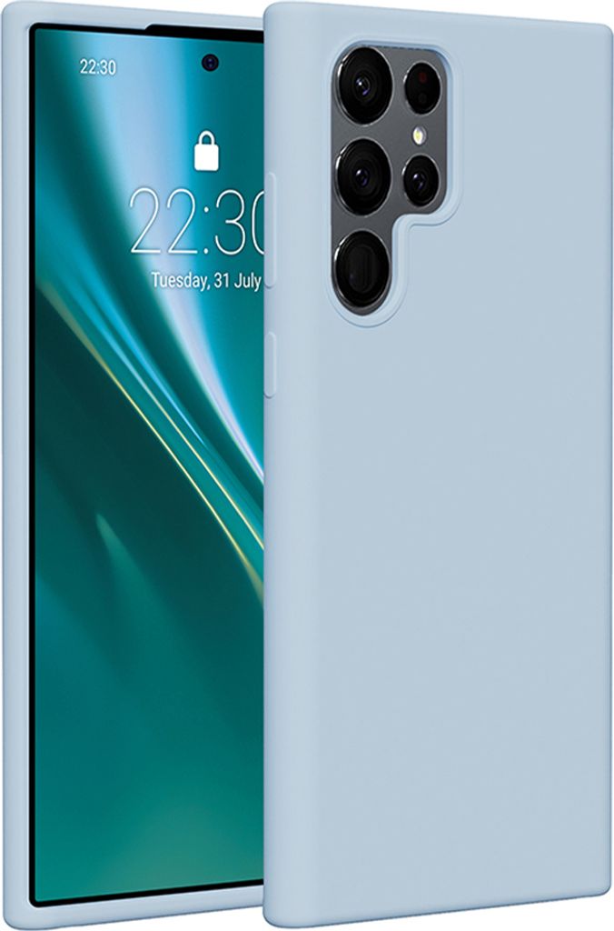 Etteri Silikonhülle für Samsung Galaxy S22 Ultra Handyhüllen Hellblau