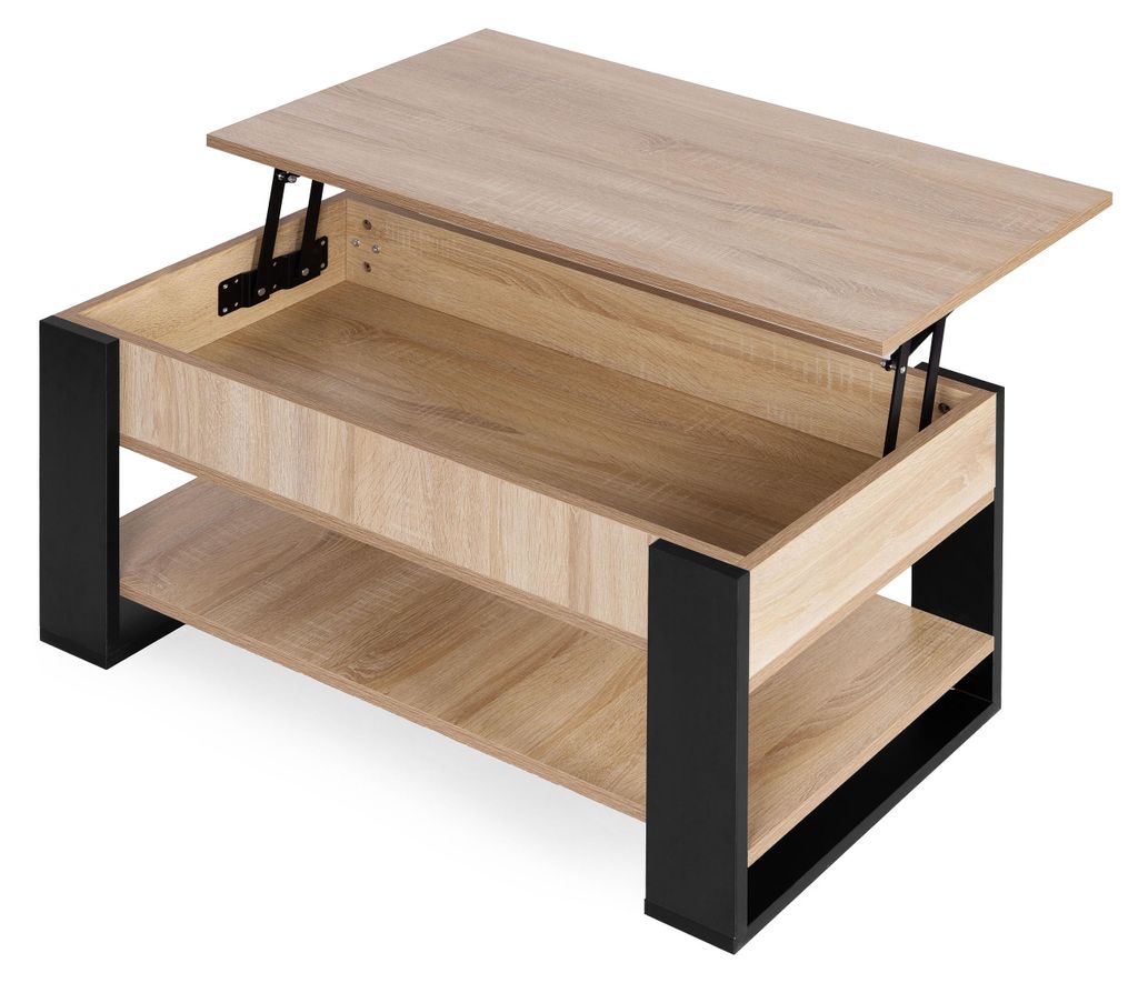Table basse à plateau relevable, 90 cm, compartiment de Image du produit 