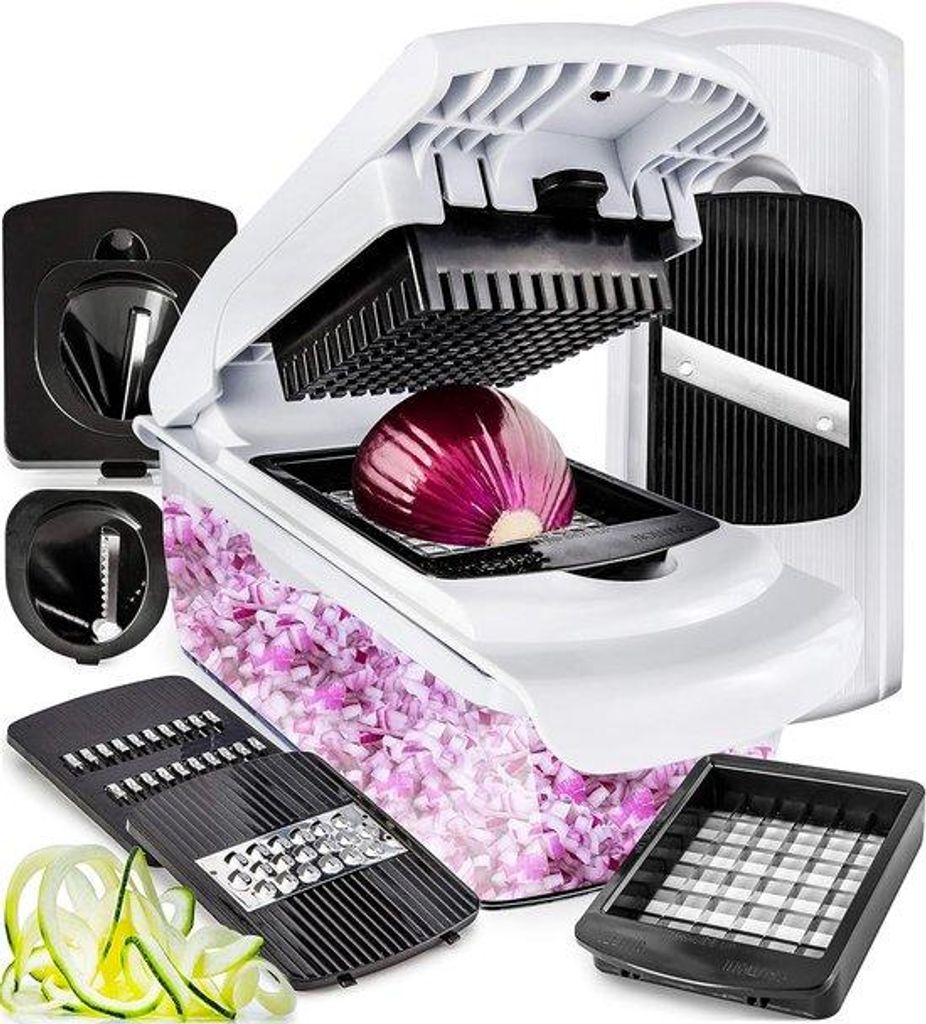 Salatschneider - 7-in-1 Gemüseschneider für Salate und Gemüse - 7-in-1 - Weiß