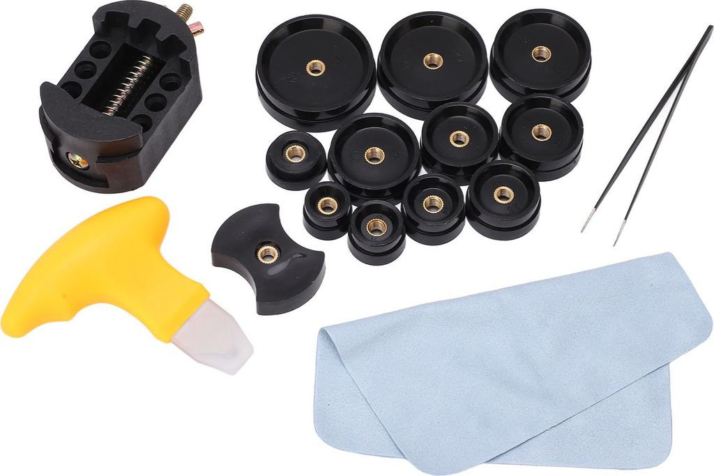 17-teiliges Uhrenpressen-Set mit Uhrenhalter, Pinzette, Hebelöffner, Reinigungstuch, Kunststoffform und Uhrenreparaturset
