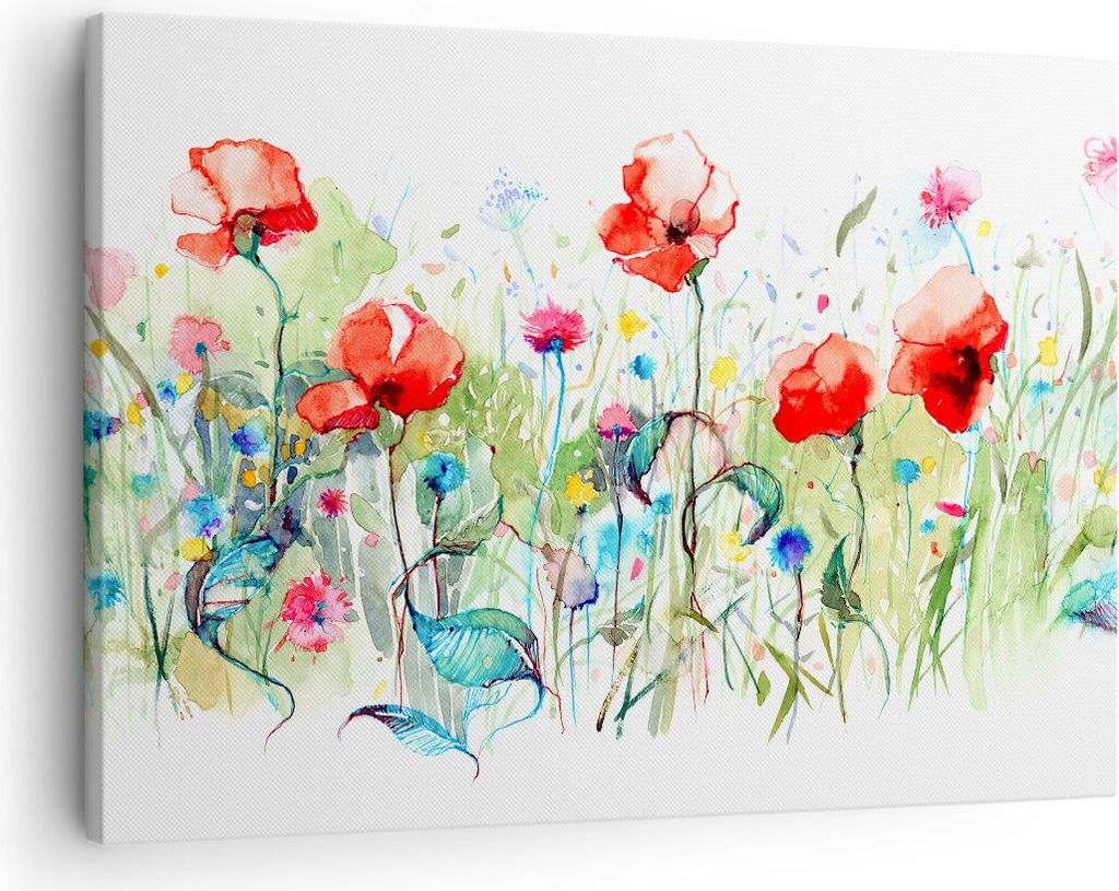 Bild auf Leinwand - Leinwandbild - Blumen Wiese Blatt Natur Produktbild 
