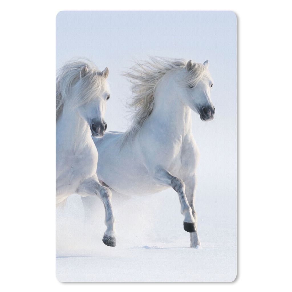 MuchoWow Mauspad Mousepad Winter - Pferde - Schnee 18x27 cm - Mousepads - Maus Mat - Pad - Mausunterlage