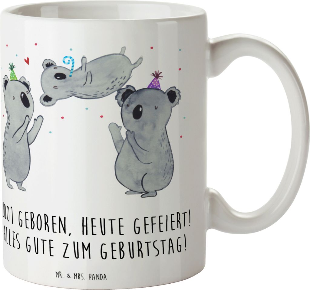 Mr. & Mrs. Panda Pott 2001 Geburtstag - Weiß - Geschenk, feiern, geboren, Teepott, Kaffeebecher, Happy Birthday, Tasse, im Jahr, Erinnerungen, sch...