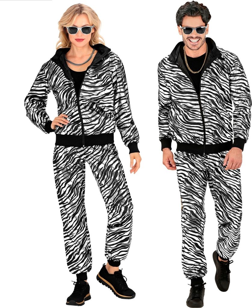 Silber Metallic Zebra Trainingsanzug uni