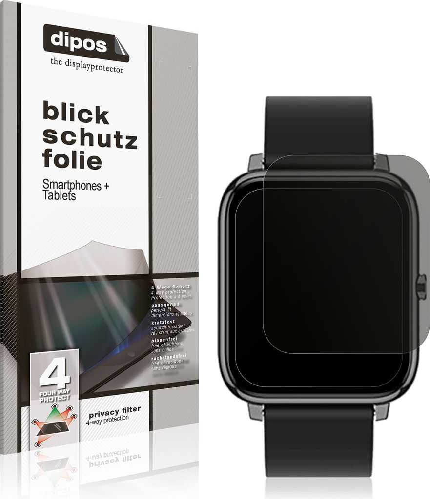 Blickschutzfolie für Popglory Smartwatch matt Schutzfolie Folie Display Schutz dipos