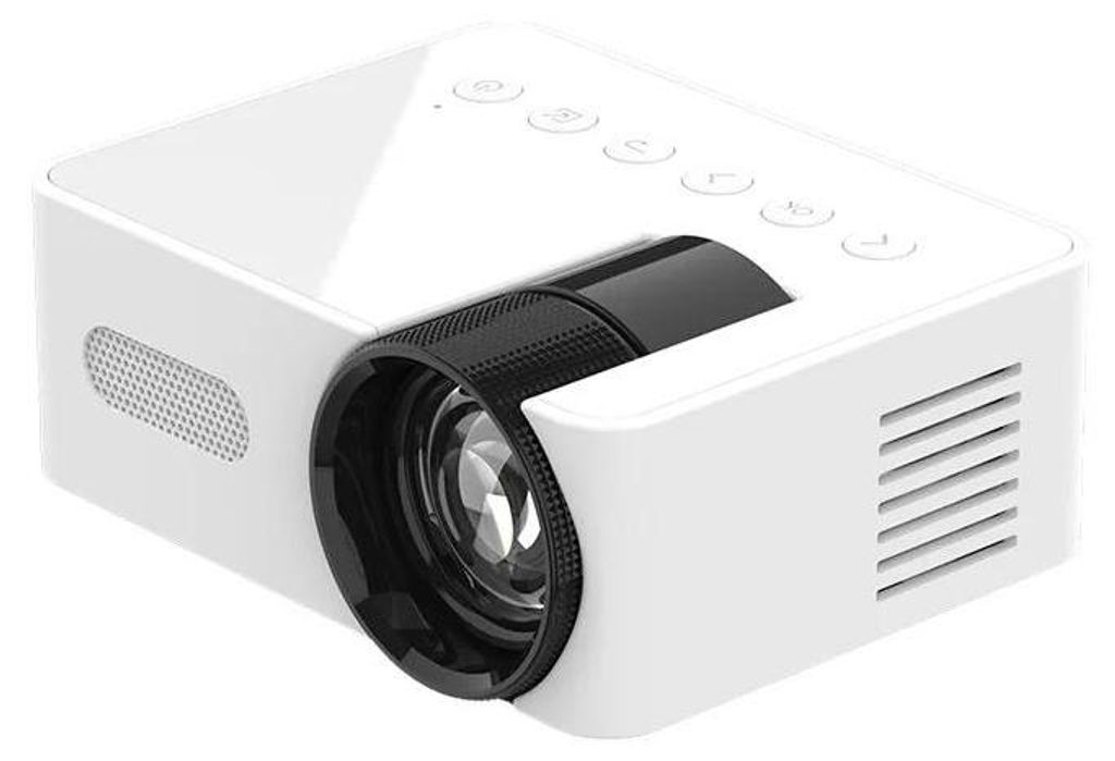 Mini Beamer YT100 - Tragbarer WLAN‐Projektor - Smartphone kabellos - Bild 254 cm - 1080p - Heimkino - DC‐Strom - Weiß