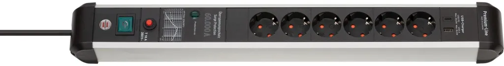 Multiprise 6 Prises Aluminium et Chargeur USB-C 30W Power Delivery Intégré