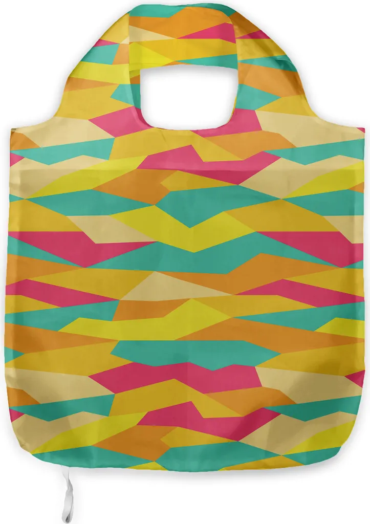 ABAKUHAUS Borsa geometrica in tessuto, piastrelle funky, pratiche borse per la spesa di tutti i giorni, verde giada Marigold